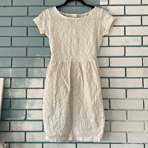 1989 Vintage Adrienne Vittadini White Cotton Dress Embroidered S XS Princess